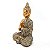 Trio Buda Tailandês Meditando Dourando Brilhante Buda 9 cm - Imagem 4