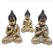 Trio Buda Tibetano da Sabedoria Meditação Gold Com Strass - Imagem 1