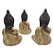 Trio Buda Tibetano da Sabedoria Meditação Gold Com Strass - Imagem 3