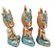 Trio de Buda Tailandês da Prosperidade Gold Azul 12cm - Imagem 2
