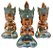 Trio de Buda Tailandês da Prosperidade Gold Azul 12cm - Imagem 1