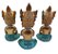 Trio de Buda Tailandês da Prosperidade Gold Azul 12cm - Imagem 3