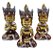 Trio de Buda Tailandês da Prosperidade Vermelho Gold 12cm - Imagem 1