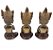 Trio de Buda Tailandês da Prosperidade Vermelho Gold 12cm - Imagem 3