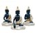 Trio de Buda Tailandês da Sabedoria Preto Dourado 12 cm - Imagem 1
