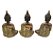 Trio de Buda Tailandês Yoga Buda Cobre Brilhante 12 cm - Imagem 3