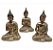 Trio de Buda Tailandês Yoga Buda Cobre Brilhante com Bandeja - Imagem 5