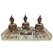 Trio de Buda Tailandês Yoga Buda Cobre Brilhante com Bandeja - Imagem 1