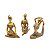 Trio De Ioga Estátua Rezando Meditando Luxo Dourado Brilho - Imagem 1