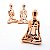 Trio De Ioga Estátua Rezando Meditando Luxo Porcelana Rosé - Imagem 4