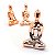 Trio De Ioga Estátua Rezando Meditando Luxo Porcelana Rosé - Imagem 2