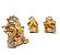 Trio Ganesha da Sorte Hindu Sorrindo Felizes Dourado Brilho - Imagem 5
