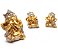 Trio Ganesha da Sorte Hindu Sorrindo Felizes Dourado Brilho - Imagem 3