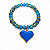 Pulseira Coração Azul Claro Cristal com Detalhes Dourados - Imagem 1