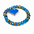 Pulseira Coração Azul Claro Cristal com Detalhes Dourados - Imagem 3