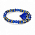 Pulseira Coração Azul Escuro Cristal com Detalhes Dourados - Imagem 2