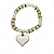 Pulseira Coração Branco Cristal com Detalhes Dourados - Imagem 1