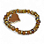 Pulseira Coração Marrom Cristal com Detalhes Dourados - Imagem 2