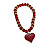 Pulseira Coração Vermelho Cristal com Detalhes Dourados - Imagem 1