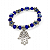 Pulseira Feminina Olho Grego e Mão de Fátima Mão Hamsá Azul - Imagem 2