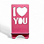 Suporte Para Celular Eu Amo Você Cor Rosa Mdf Delicado 15 cm - Imagem 2