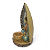 Porta Velas Buda e Folha Bronze Brilhante Meditando 14 cm - Imagem 2