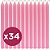 Maço 34 Velas Erê Ibeji Vela Palito Rosa Umbanda Candomblê - Imagem 1