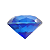 Jóia Diamante de Cristal Azul Detalhado Para Decoração 4 cm - Imagem 1
