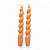 Kit 2 Velas Espirais Laranjas Elegantes Para Castiçal 19 cm - Imagem 1