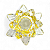 Flor de Lótus Cristal Amarelo Brilhante Espiritual 6 cm - Imagem 2