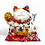 Gato da Sorte Maneki Neko de Porcelana Prosperidade 18 cm - Imagem 1