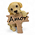 Enfeite Cachorrinho Golden com Placa Amor Detalhado 14 cm - Imagem 1