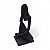 Enfeite de resina Pensador Com Pedras Brilhante Preto 13 cm - Imagem 2
