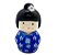 Enfeite Japonesa Kokeshi Azul afasta coisas ruins Cerâmica - Imagem 1