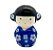 Enfeite Japonesa Kokeshi Azul Afasta maus espiritos Cerâmica - Imagem 1