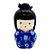 Enfeite Japonesa Kokeshi Azul Paz e Alegria Cerâmica - Imagem 1