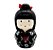 Enfeite Japonesa Kokeshi Cerâmica Preta Afasta mau espirito - Imagem 1
