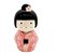 Enfeite Japonesa Kokeshi Rosa afasta coisas ruins Cerâmica - Imagem 1