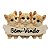 Enfeite Trio de Gatos Placa de Bem Vindo em Resina 10 cm - Imagem 1
