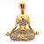 Enfeite Yoga Decorativa Resina Meditando Brilho Dourado 12cm - Imagem 1