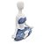 Enfeite Yoga Resina Estatua Decorativa Meditando Azul 12 cm - Imagem 4
