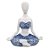 Enfeite Yoga Resina Estatua Decorativa Meditando Azul 12 cm - Imagem 1