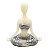 Enfeite Yoga Resina Estatua Decorativa Meditando Cinza 12 cm - Imagem 1