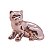 Estátua de Gato Espelhado Rose Cerâmica Apoiado 7 cm - Imagem 1