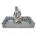 Estátua Decorativa Mãe e Filho Porcelana Bandeja Espelhada - Imagem 1
