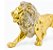 Estatua Enfeite de Resina Leão Dourado Brilhante 21cm - Imagem 5