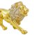 Estatua Enfeite de Resina Leão Dourado Brilhante 21cm - Imagem 2