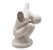 Estátua fisiculturista Vencedor Com Bandeja Branco 13cm - Imagem 3