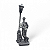 Estátua Imagem Zé Pilintra Detalhes Poste Prata e Preto 22cm - Imagem 1