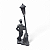 Estátua Imagem Zé Pilintra Detalhes Poste Prata e Preto 22cm - Imagem 3